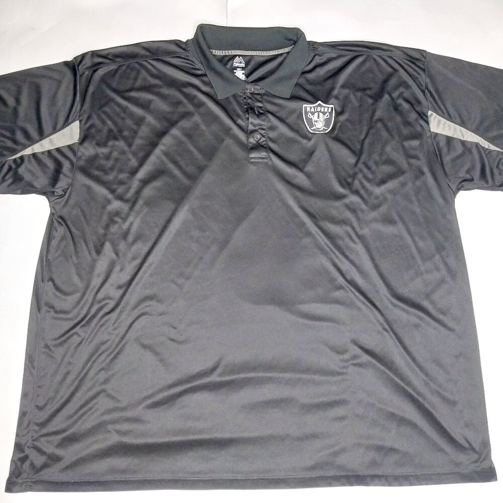 Raiders Majestic Men's Short Sleeve Polo 6XL 100%Polyester
